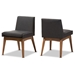 Baxton Studio Nexus Mid-Century Modern Walnut Wood Finishing Dark Fabric Dining Side Chair