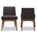 Baxton Studio Nexus Mid-Century Modern Walnut Wood Finishing Dark Fabric Dining Side Chair - BBT5280-Dark Grey-H1217-20