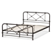 Baxton Studio Beatrice Modern and Contemporary Stippled Black Bronze Finished Metal Queen Size Platform Bed - TS-Beatrice-Black-Queen-Without-Gold-1CTN Bed