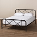 Baxton Studio Beatrice Modern and Contemporary Stippled Black Bronze Finished Metal Queen Size Platform Bed - TS-Beatrice-Black-Queen-Without-Gold-1CTN Bed
