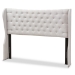 Baxton Studio Cadence Modern and Contemporary Greyish Beige Fabric Button-Tufted King Size Winged Headboard