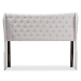 Baxton Studio Cadence Modern and Contemporary Greyish Beige Fabric Button-Tufted King Size Winged Headboard - BBT6631-Greyish Beige-King HB