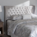 Baxton Studio Cadence Modern and Contemporary Greyish Beige Fabric Button-Tufted King Size Winged Headboard - BBT6631-Greyish Beige-King HB