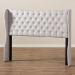 Baxton Studio Cadence Modern and Contemporary Greyish Beige Fabric Button-Tufted King Size Winged Headboard - BBT6631-Greyish Beige-King HB