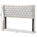 Baxton Studio Cadence Modern and Contemporary Greyish Beige Fabric Button-Tufted King Size Winged Headboard - BBT6631-Greyish Beige-King HB