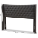 Baxton Studio Cadence Modern and Contemporary Dark Grey Fabric Button-Tufted Queen Size Winged Headboard - BBT6631-Dark Grey-Queen HB