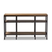Baxton Studio Caribou Rustic Industrial Style Oak Brown Finished Wood and Black Finished Metal Console Table - YLX-0005-ST
