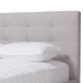 Baxton Studio Valencia Mid-Century Modern Greyish Beige Fabric Full Size Platform Bed - BBT6662-Greyish Beige-Full