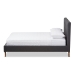 Baxton Studio Valencia Mid-Century Modern Dark Grey Fabric Queen Size Platform Bed - BBT6662-Dark Grey-Queen