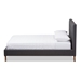Baxton Studio Valencia Mid-Century Modern Dark Grey Fabric Full Size Platform Bed - BBT6662-Dark Grey-Full