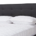 Baxton Studio Valencia Mid-Century Modern Dark Grey Fabric Queen Size Platform Bed - BBT6662-Dark Grey-Queen