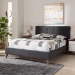 Baxton Studio Valencia Mid-Century Modern Dark Grey Fabric Queen Size Platform Bed - BBT6662-Dark Grey-Queen