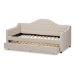 Baxton Studio Perry Modern and Contemporary Light Beige Fabric Daybed with Trundle - CF8940-Light Beige-Daybed