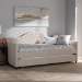 Baxton Studio Perry Modern and Contemporary Light Beige Fabric Daybed with Trundle - CF8940-Light Beige-Daybed