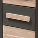 Baxton Studio Pandora Modern and Contemporary Dark Grey and Light Brown Two-Tone 4-Drawer Storage Cabinet - FC940012-Dark Grey/White Oak