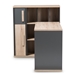 Baxton Studio Pandora Modern and Contemporary Dark Grey and Light Brown Two-Tone Study Desk with Built-in Shelving Unit - WT970010-Dark Grey/White Oak