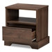 Baxton Studio Burnwood Modern and Contemporary Walnut Brown Finished Wood 1-Drawer Nightstand - ST 5552-00-Brown-NS