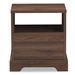 Baxton Studio Burnwood Modern and Contemporary Walnut Brown Finished Wood 1-Drawer Nightstand - ST 5552-00-Brown-NS