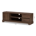 Baxton Studio Burnwood Modern and Contemporary Walnut Brown Finished Wood TV Stand - ET 4915-00-Brown-TV