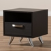Baxton Studio Warwick Modern and Contemporary Espresso Brown Finished Wood End Table - ST 3040-02-Dark Brown-NS