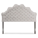 Baxton Studio Hilda Modern and Contemporary Greyish Beige Fabric King Size Headboard - BBT6692-Greyish Beige-King HB-H1217-14