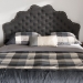 Baxton Studio Hilda Modern and Contemporary Dark Grey Fabric Queen Size Headboard - BBT6692-Dark Grey-Queen HB-H1217-20