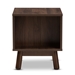 Baxton Studio Britta Mid-Century Modern Walnut Brown and Grey Two-Tone Finished Wood Nightstand - ST 2847-00-Brown/Grey-NS