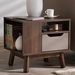 Baxton Studio Britta Mid-Century Modern Walnut Brown and Grey Two-Tone Finished Wood Nightstand - ST 2847-00-Brown/Grey-NS