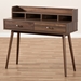 Baxton Studio Disa Mid-Century Modern Walnut Brown Finished 2-Drawer Desk - SP 3210-00-Brown