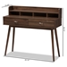 Baxton Studio Disa Mid-Century Modern Walnut Brown Finished 2-Drawer Desk - SP 3210-00-Brown