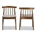 Baxton Studio Wyatt Mid-Century Modern Walnut Wood Dining Chair Set of 2 - Florence Dining Chair