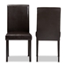 Baxton Studio Mia Modern and Contemporary Dark Brown Faux Leather Upholstered Dining Chair Set of 2 - RH5992C-Dark Brown-DC