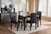 Baxton Studio Mia Modern and Contemporary Dark Brown Faux Leather Upholstered 5-Piece Dining Set - RH5992C-Dark Brown Dining Set