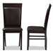 Baxton Studio Thea Modern and Contemporary Dark Brown Faux Leather Upholstered Dining Chair Set of 2 - RH131C-Dark Brown-DC