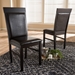 Baxton Studio Thea Modern and Contemporary Dark Brown Faux Leather Upholstered Dining Chair Set of 2 - RH131C-Dark Brown-DC