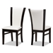Baxton Studio Adley Modern and Contemporary Dark Brown Finished White Faux Leather Dining Chair Set of 2