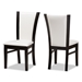 Baxton Studio Adley Modern and Contemporary 5-Piece Dark Brown Finished White Faux Leather Dining Set - RH5510C-Dark Brown/White Dining Set
