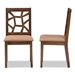 Baxton Studio Abilene Mid-Century Light Brown Fabric Upholstered and Walnut Brown Finished Dining Chair Set of 2 - RH3010C-Walnut/Light Brown-DC