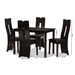 Baxton Studio Alani Modern and Contemporary Dark Brown Faux Leather Upholstered 5-Piece Dining Set - RH5509C-Dark Brown Dining Set