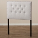Baxton Studio Windsor Modern and Contemporary Greyish Beige Fabric Upholstered Twin Size Headboard - BBT6691-Greyish Beige-Twin HB-H1217-14