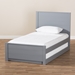 Baxton Studio Catalina Modern Classic Mission Style Grey-Finished Wood Twin Platform Bed with Trundle - HT1702-Grey-Twin-TRDL