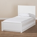 Baxton Studio Catalina Modern Classic Mission Style White-Finished Wood Twin Platform Bed with Trundle - HT1702-White-Twin-TRDL