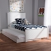Baxton Studio Catalina Modern Classic Mission Style White-Finished Wood Twin Platform Bed with Trundle - HT1702-White-Twin-TRDL