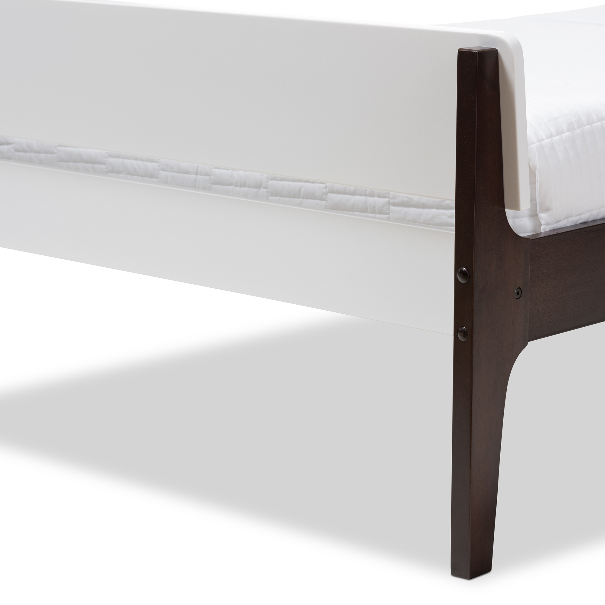 Nereida Classic Mission Style White Espresso Slat Headboard Platform Bed Frame Ebay
