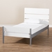Baxton Studio Nereida Modern Classic Mission Style White and Dark Grey-Finished Wood Twin Platform Bed - HT1703-White/Grey-Twin