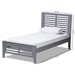 Baxton Studio Sedona Modern Classic Mission Style Grey-Finished Wood Twin Platform Bed - HT1704-Grey-Twin