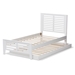Baxton Studio Sedona Modern Classic Mission Style White-Finished Wood Twin Platform Bed with Trundle - HT1704-White-Twin-TRDL