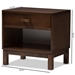 Baxton Studio Deirdre Modern and Contemporary Brown Wood 1-Drawer Nightstand - HNS01-Walnut Brown-NS