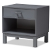 Baxton Studio Deirdre Modern and Contemporary Grey Wood 1-Drawer Nightstand