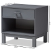 Baxton Studio Deirdre Modern and Contemporary Grey Wood 1-Drawer Nightstand - HNS01-Grey-NS